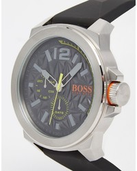Boss Orange New York Textured Dial Watch With Silicone Strap