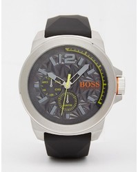 Boss Orange New York Textured Dial Watch With Silicone Strap