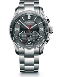 Swiss Army Victorinox Classic Chronograph Watch With Bracelet Gray
