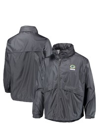 Dunbrooke Graphite Green Bay Packers Circle Sportsman Waterproof Packable Full Zip Jacket At Nordstrom