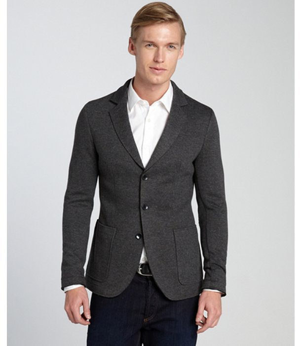 Antony Morato Charcoal Wool 3 Button Jacket With Elbow Patches | Where ...