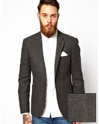 Asos Slim Fit Blazer In 100% Wool
