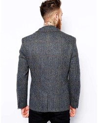 Asos Brand Slim Fit Blazer In Harris Tweed