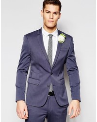 Asos Brand Wedding Skinny Suit Jacket In Blue