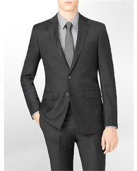 Calvin Klein Body Slim Fit Charcoal Wool Suit Jacket