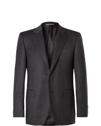 Canali Charcoal Super 120s Virgin Wool Suit Jacket