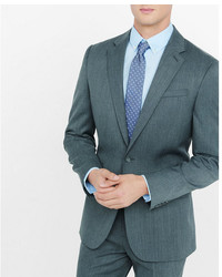 Express Classic Gray Wool Blend Twill Suit Jacket