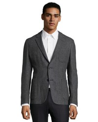Z Zegna Grey Dot Wool Cashmere Shirt Jacket 2 Button Blazer