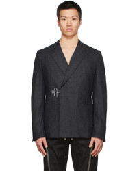 Givenchy Grey Flannel Padlock Blazer