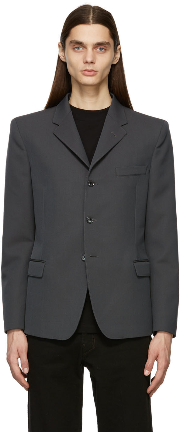 Lemaire Grey Single Breasted Blazer, $980 | SSENSE | Lookastic