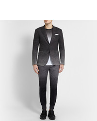 Neil Barrett Grey Slim Fit Dgrad Wool Blend Suit Jacket