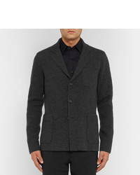 Prada Grey Unstructured Double Faced Wool And Cashmere Blend Blazer