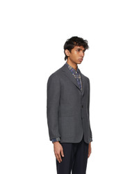 Ring Jacket Grey Wool Balloon Blazer