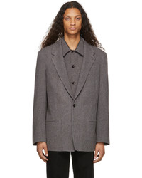 Lemaire Grey Wool Boxy Blazer