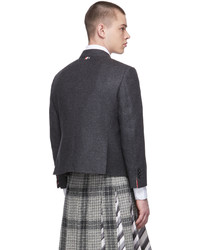 Thom Browne Grey Wool Cropped Sport Blazer