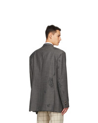 Marni Grey Wool Distressed Blazer