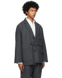 RANDT Grey Wool Herringbone Jacket