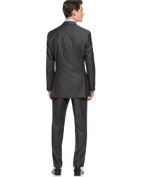 Calvin Klein Jacket Grey Herringbone 100% Wool Slim Fit