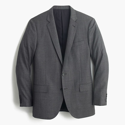 J CREW 44R Ludlow Slim-fit Suit Jacket Italian Worsted Wool Mineral Grey G1109 