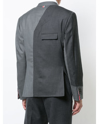 Thom Browne Pattern Patchwork Single Breasted Sport Coat In Grey Super 120s Twill