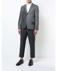 Thom Browne Pattern Patchwork Single Breasted Sport Coat In Grey Super 120s Twill