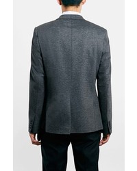 Topman Skinny Fit Charcoal Jersey Blazer