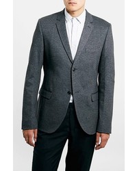 Topman Skinny Fit Charcoal Jersey Blazer