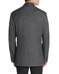 Calvin Klein Slim Fit Micro Checkered Silk Wool Sportcoat