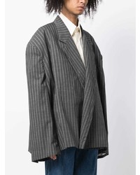 Hed Mayner Stripe Pattern Wool Blazer
