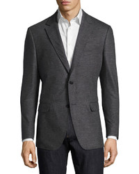 Salvatore Ferragamo Virgin Wool Jersey Two Button Blazer Gray