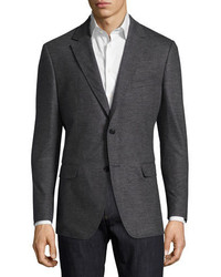 Salvatore Ferragamo Virgin Wool Jersey Two Button Blazer Gray