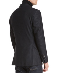 Tom Ford Windsor Base Small Check Sport Coat Charcoal