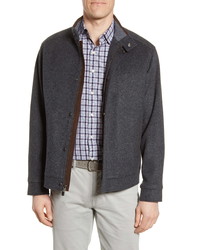 Peter Millar Crown Flex Fleece Wool Bomber Jacket