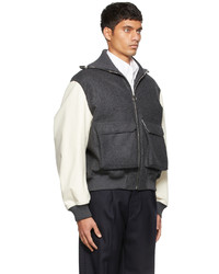 UNIFORME Grey Wool Loden Bomber Jacket
