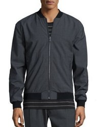 Vince Worsted Wool Reversible Bomber Jacket