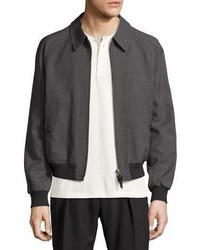 Tom Ford Zip Front Wool Bomber Jacket Gray