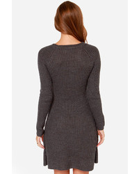 Knit Gonna Do It Grey Sweater Dress