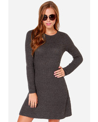 Knit Gonna Do It Grey Sweater Dress