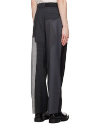 Feng Chen Wang Black Gray Patchwork Trousers