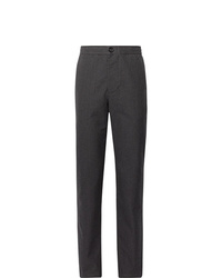 Oliver Spencer Charcoal Puppytooth Cotton And Wool Blend Trousers