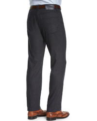Brioni Five Pocket Cashmere Blend Trousers Charcoal
