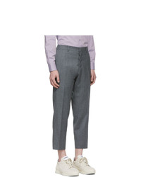 AMI Alexandre Mattiussi Grey Carrot Fit Cropped Trousers