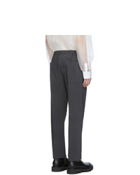 Helmut Lang Grey Crushed Pull On Trousers