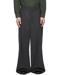 Hed Mayner Grey Cuffed Elongated Trousers