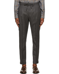 Isaia Grey Draw String Trousers