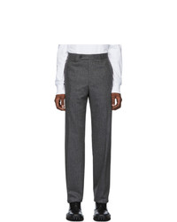 Helmut Lang Grey Flannel Pinstripe Trousers