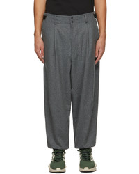Y-3 Grey Flannel Tapered Trousers