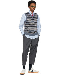 Beams Plus Grey Tropical Wool Two Pleats Trousers