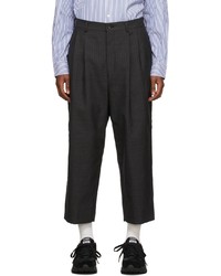 Comme des Garcons Homme Grey Washed Twill Pleated Trousers