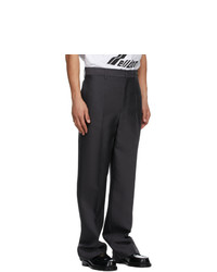 We11done Grey Wool Basic Trousers